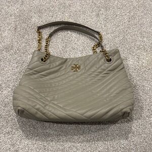 Tory Burch Taupe Quilted Shoulder Bag